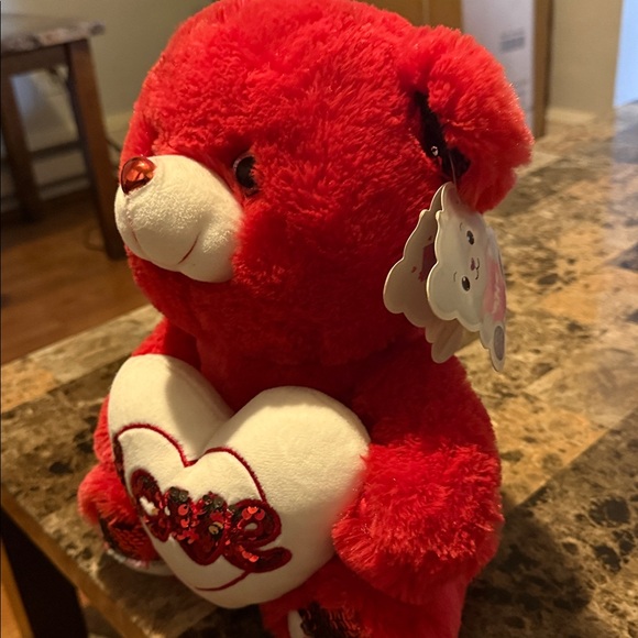 Red Teddy Bear with Heart - Picture 2 of 3